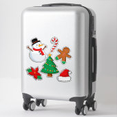 Farbige Weihnachtssymbole Aufkleber (Koffer)