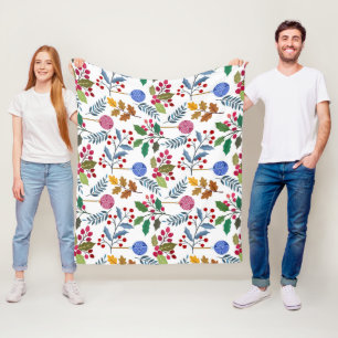 Farbige Weihnachtssymbole Fleecedecke