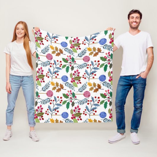 Farbige Weihnachtssymbole Fleecedecke (Beispiel)