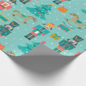 Farbige Weihnachtssymbole Geschenkpapier (Ecke)