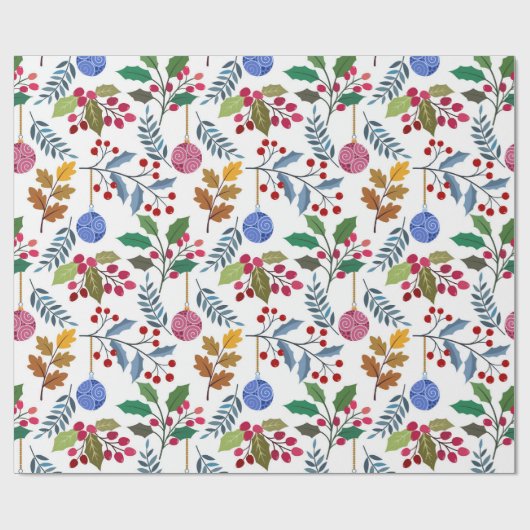 Farbige Weihnachtssymbole Geschenkpapier (Flach)