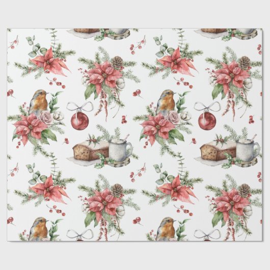 Farbige Weihnachtssymbole Geschenkpapier (Flach)