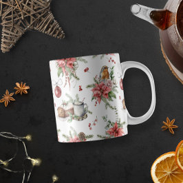 Farbige Weihnachtssymbole Muster 2 Zweifarbige Tasse