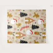 Farbige Weihnachtssymbole Muster Wandteppich (Vorderseite (Horizontal))