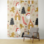 Farbige Weihnachtssymbole Muster Wandteppich (Beispiel)