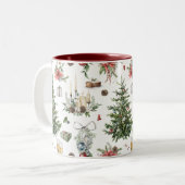 Farbige Weihnachtssymbole Zweifarbige Tasse (Vorderseite Links)