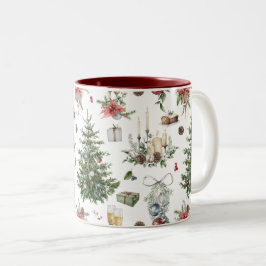 Farbige Weihnachtssymbole Zweifarbige Tasse