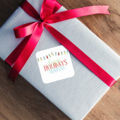 Farbige Weihnachtszeichenbeleuchtung nach Maß Quadratischer Aufkleber