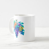 Farbige Weintrauben Kaffeetasse (Vorderseite Links)