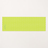 Farbige, weiße Retro-Polka-Dots Monogramm-Übung Yogamatte (Vorderseite (Horizontal))