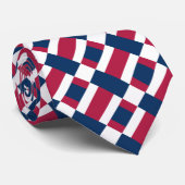 Farbige, weiße und blaue Blockdruckleder Krawatte (Gerollt)