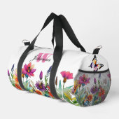 Farbige weiße Wasserfarbe Blumenzapfel Beutel Duffle Bag (Rechte Ecke)