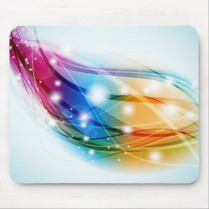 Farbige Wellen Blaues Hintergrundmauspad Mousepad