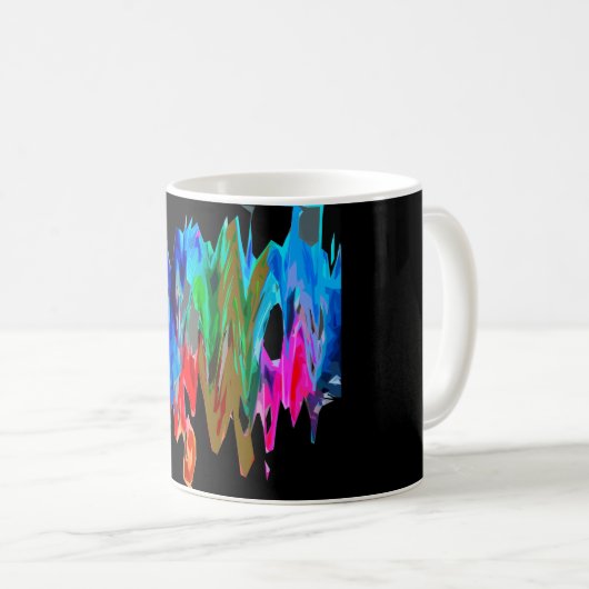 Farbige Wellen Kaffeetasse (VorderseiteRechts)