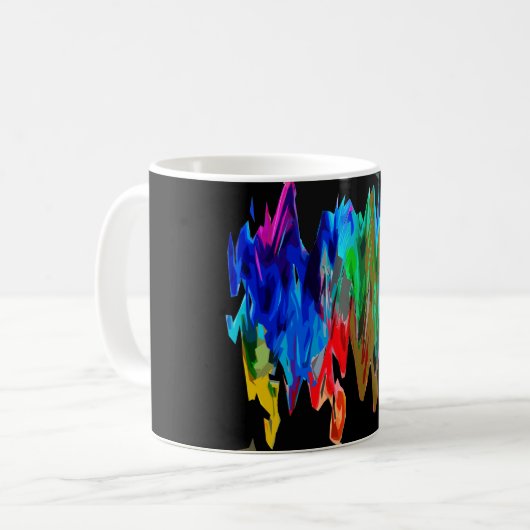 Farbige Wellen Kaffeetasse (Vorderseite Links)
