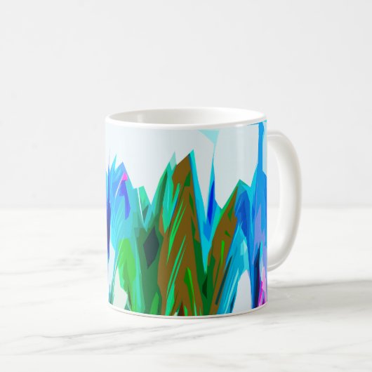 Farbige Wellen Kaffeetasse (VorderseiteRechts)