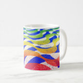 Farbige Wellen Kaffeetasse (VorderseiteRechts)