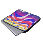 Farbige Wellen Laptopschutzhülle (Vorne Knopf)