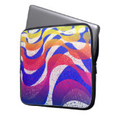 Farbige Wellen Laptopschutzhülle (Vorderseite Links)