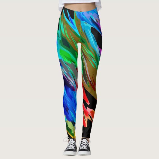 Farbige Wellen Leggings (Vorderseite)