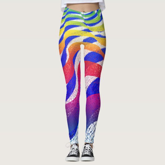 Farbige Wellen Leggings (Vorderseite)