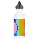 Farbige Wellen mit Monogramm Edelstahlflasche (Rechts)