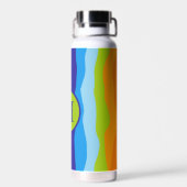 Farbige Wellen mit Monogramm Trinkflasche (Rückseite)