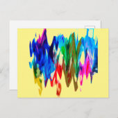 Farbige Wellen Postkarte (Vorne/Hinten)