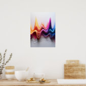 Farbige wellige Gradientenlinien abstrakte Kunst Poster (Küche)
