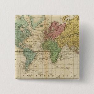 Farbige Weltkarte Button