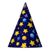 Farbige Weltraum-Abenteuer Partyhütchen (Links)