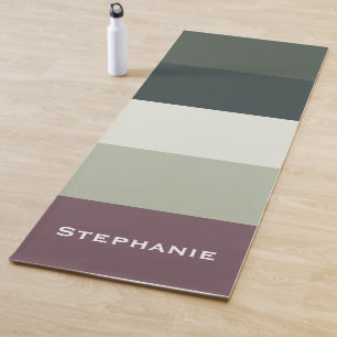 Farbige Wenge-Grün-Palette Abstrakte Streifen Name Yogamatte