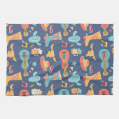 Farbige Western-Images auf blau Geschirrtuch (Horizontal)