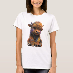 Farbige Whimsical Baby Highland Kuh Frauen T-Shirt