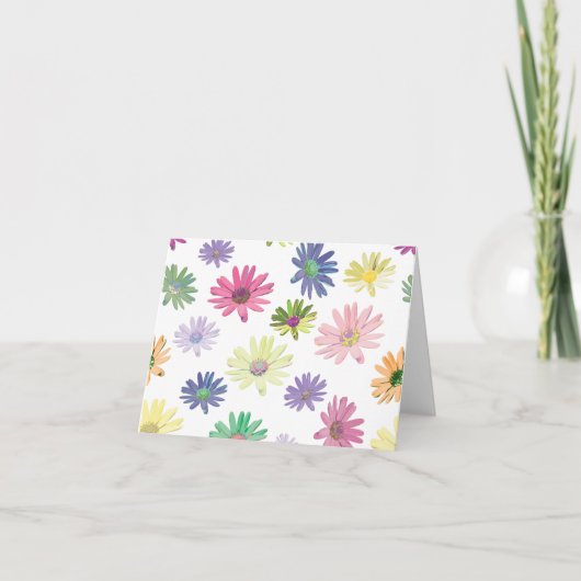 Farbige Whimsical Daisy Karte (Vorderseite)