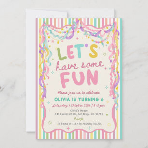 Farbige Whimsical Fun Mädchen Geburtstagseinladung Einladung