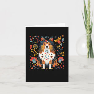 Farbige whimsical Illustration eines Hundes umgebe Karte