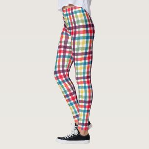 Farbige Whimsical-Kariert-Wasserfarben-Muster Leggings