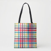 Farbige Whimsical-Kariert-Wasserfarben-Muster  Tasche (Vorderseite)