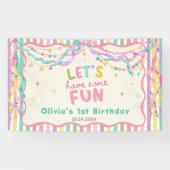 Farbige Whimsical Mädchen Geburtstag Banner (Horizontal)