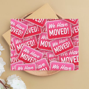 Farbige Whimsical Moderne Wir Sind Umgezogen  Postkarte