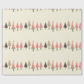 Farbige Whimsical-Weihnachtsbaum-Muster Geschenkpapier (Flach)