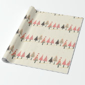 Farbige Whimsical-Weihnachtsbaum-Muster Geschenkpapier (Ungerollt)