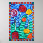 Farbige, Whimsikale Bäume Poster (Vorne)