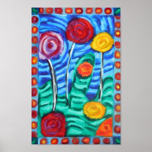 Farbige, Whimsikale Bäume Poster (Vorne)