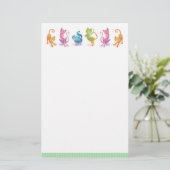 Farbige Whimsikkatzen Briefpapier (Stehend Vorderseite)