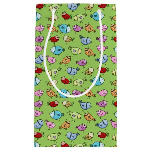 Farbige Whimsikvögel Kleine Geschenktüte (Vorderseite)