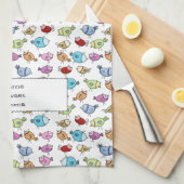 Farbige Whimsikvögel Küchentuch (Viertel Falte)