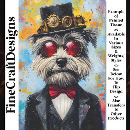 Farbige Whimsy Modern Steampunk Dog Z3 Decoupage Seidenpapier