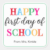 Farbige Whiteboard-Schulaufkleber (Platz) Quadratischer Aufkleber (Vorderseite)